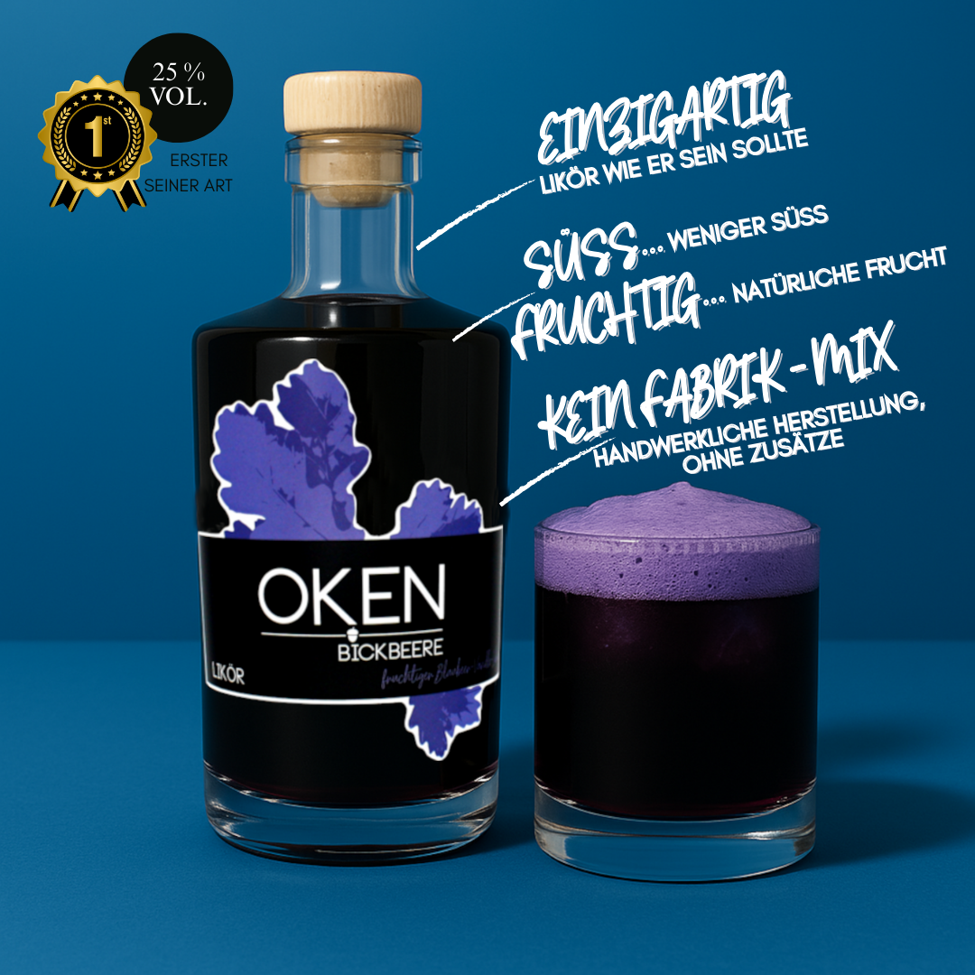 OKEN Bickbeere | Einzigartiger Blaubeer-Vanille Likör