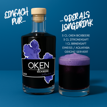 OKEN Bickbeere | Einzigartiger Blaubeer-Vanille Likör
